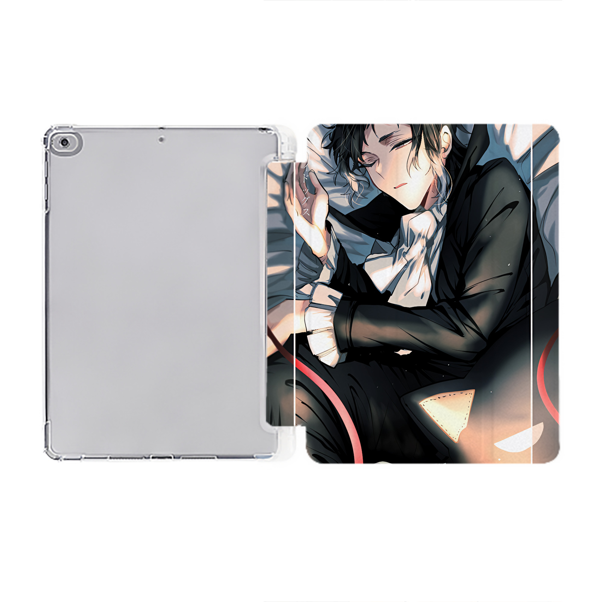 （画像用） 文豪ストレイドッグス Bungo Stray Dogs IPad ケース ペン収納付き 三つ折りスタンド PUレザー×シリコン 対応機種9.5/10.5/10.9インチ